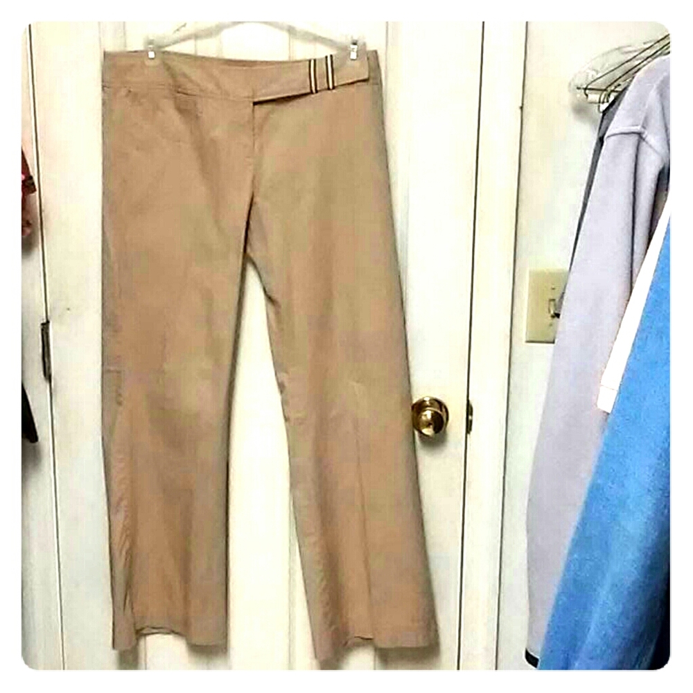 Flare leg khaki low rise pants